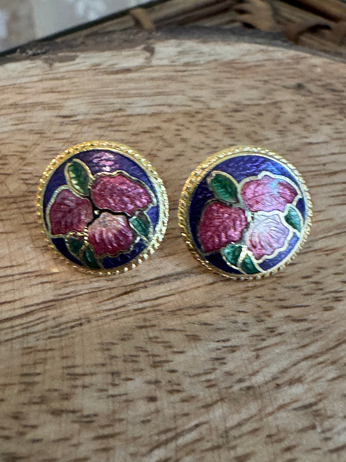 Vintage Cloisonne Earrings