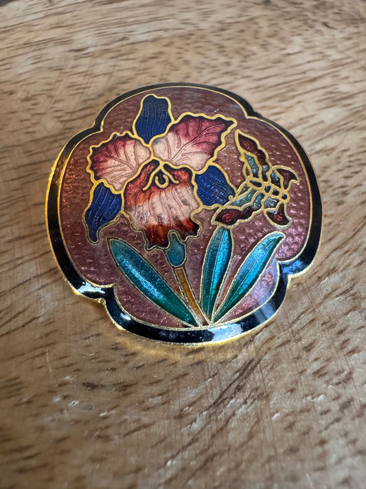 Vintage Cloisonne Enamel Brooch