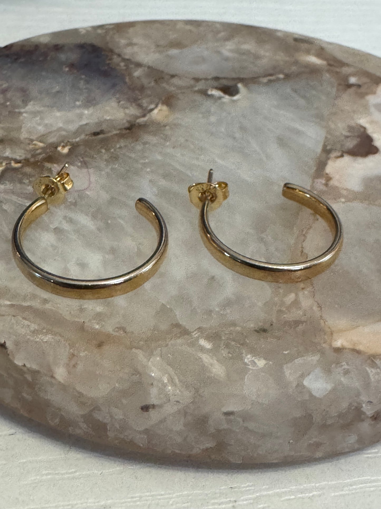 Gold-tone Open Hoop Earrings - 3/4" diameter