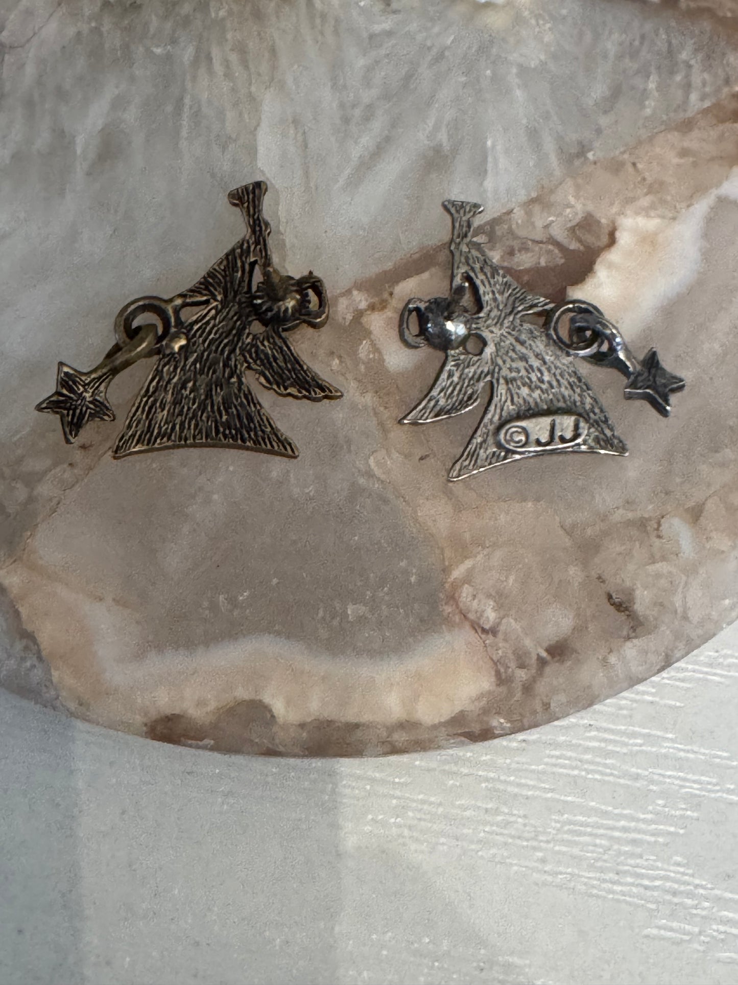 Set of Vintage JJ Angel Pins – Blowing Horn with Dangling Star