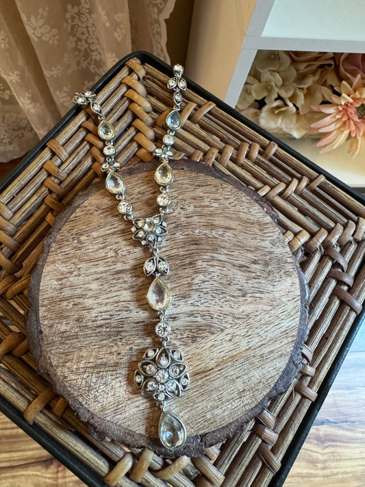 Liz Claiborne Vintage "Crazy Horse" Revivalist Y-Shaped Crystal Necklace