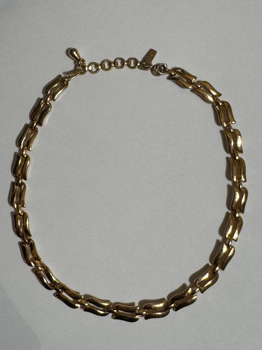Vintage Signed Monet Gold-Tone Link Choker Necklace - 16"