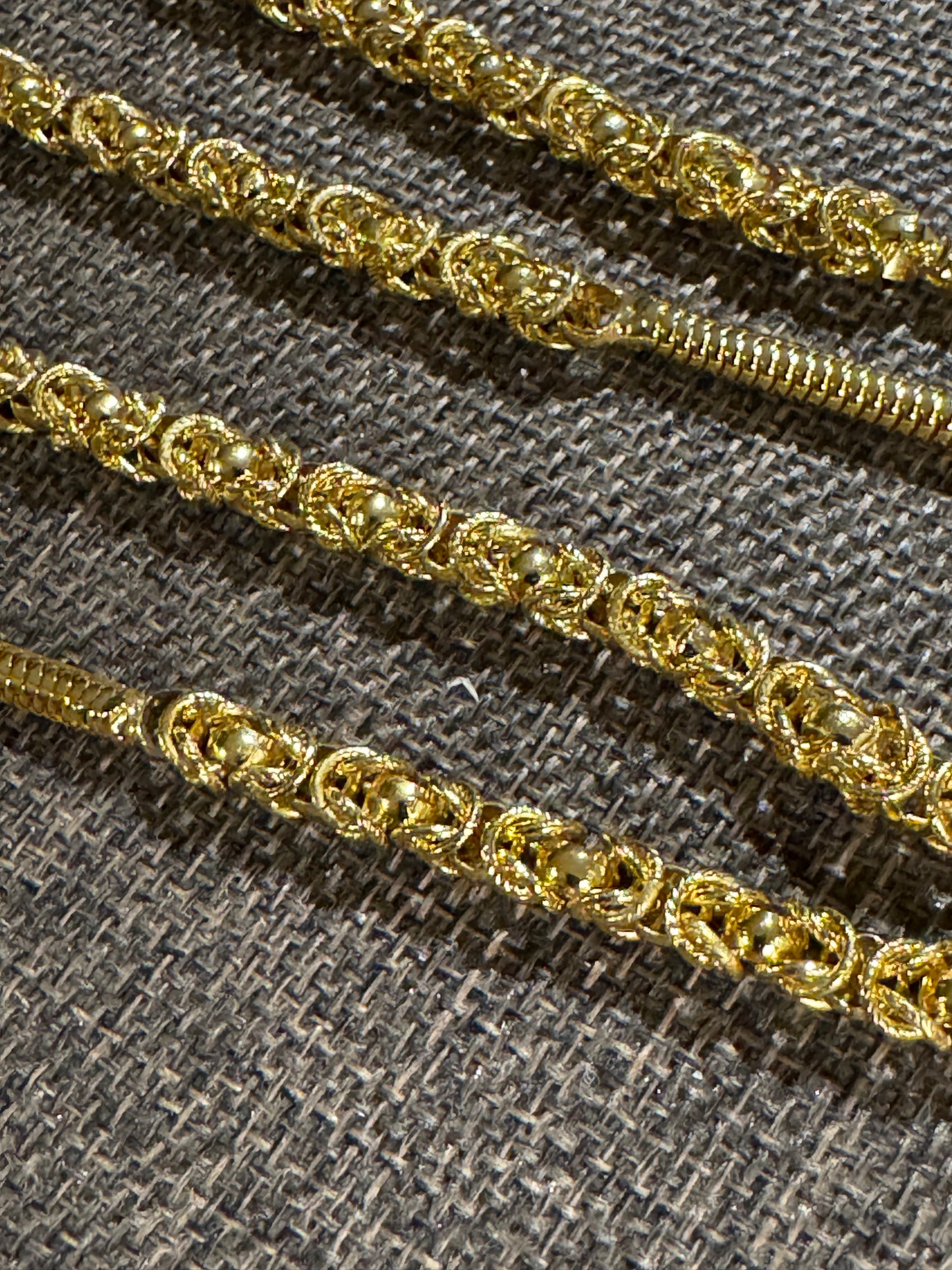 Vintage Gold-Tone Byzantine-Style Chain Necklace 42"