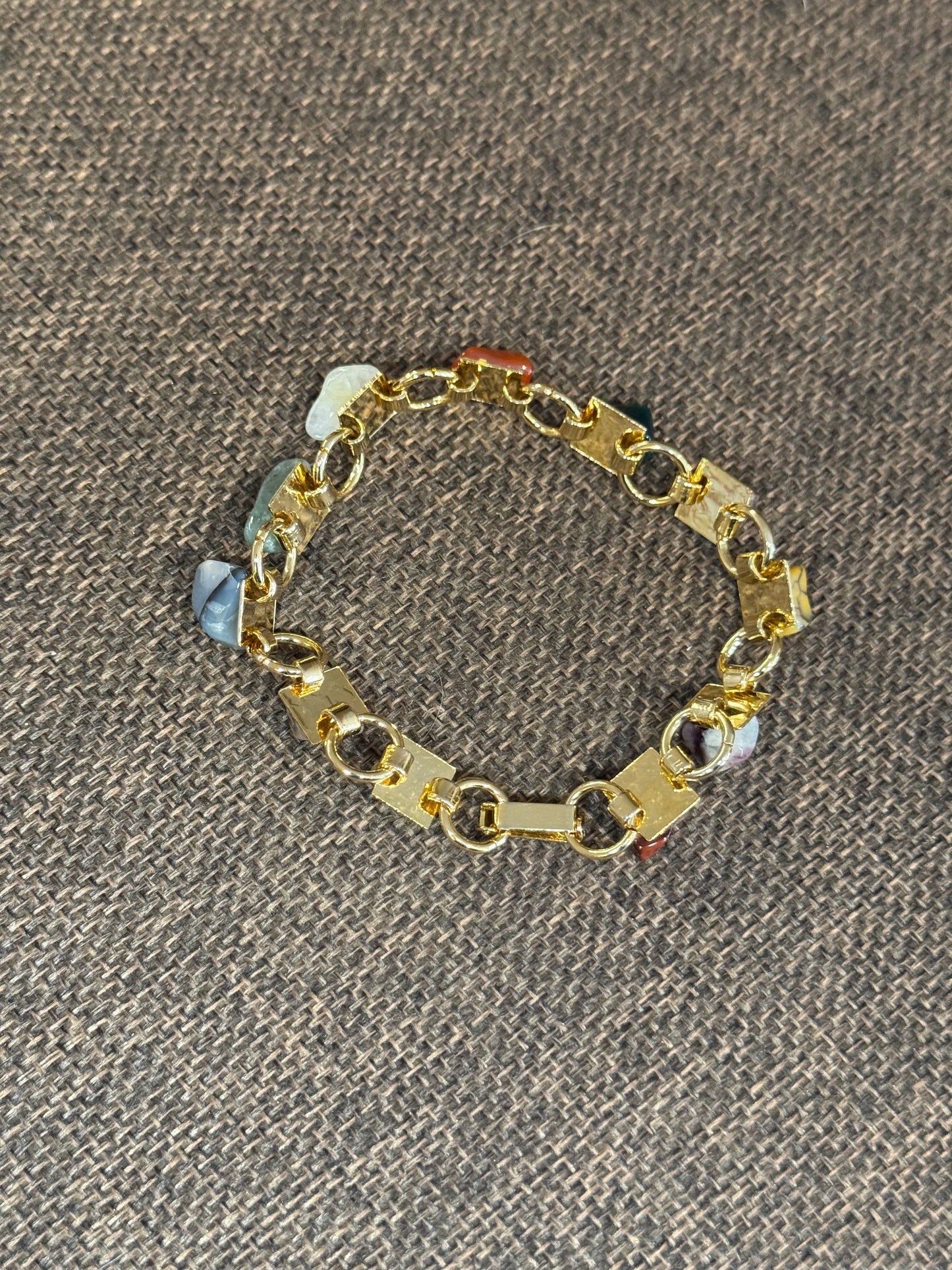 Vintage Multi-Gemstone Link Bracelet | 1950s–1970s