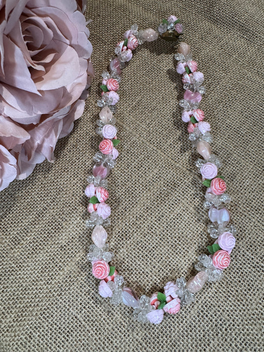 1950s Vintage “Fruit Salad” Floral Necklace – Marked West Germany