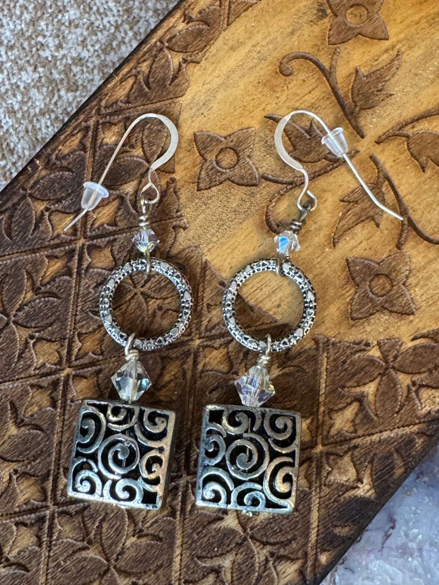 Bohemian Silver-Tone Tiered Dangle Earrings