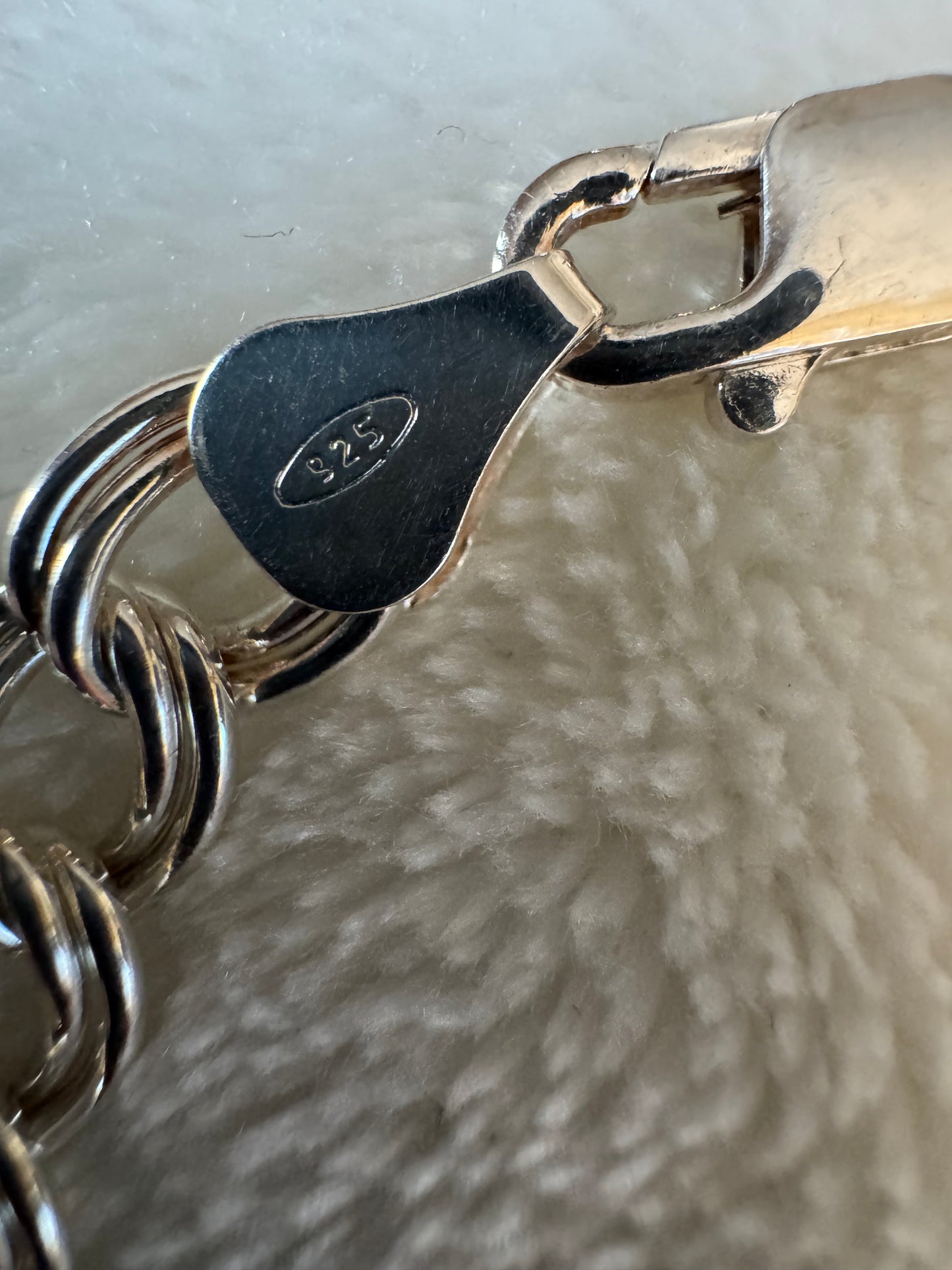 Italian Sterling Silver Double-Link Charm Bracelet - Marked 925 Italy