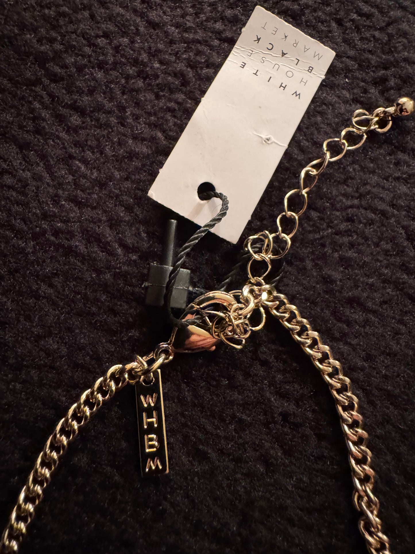 Signed White House Black Market Quartz Tassel Pendant Necklace