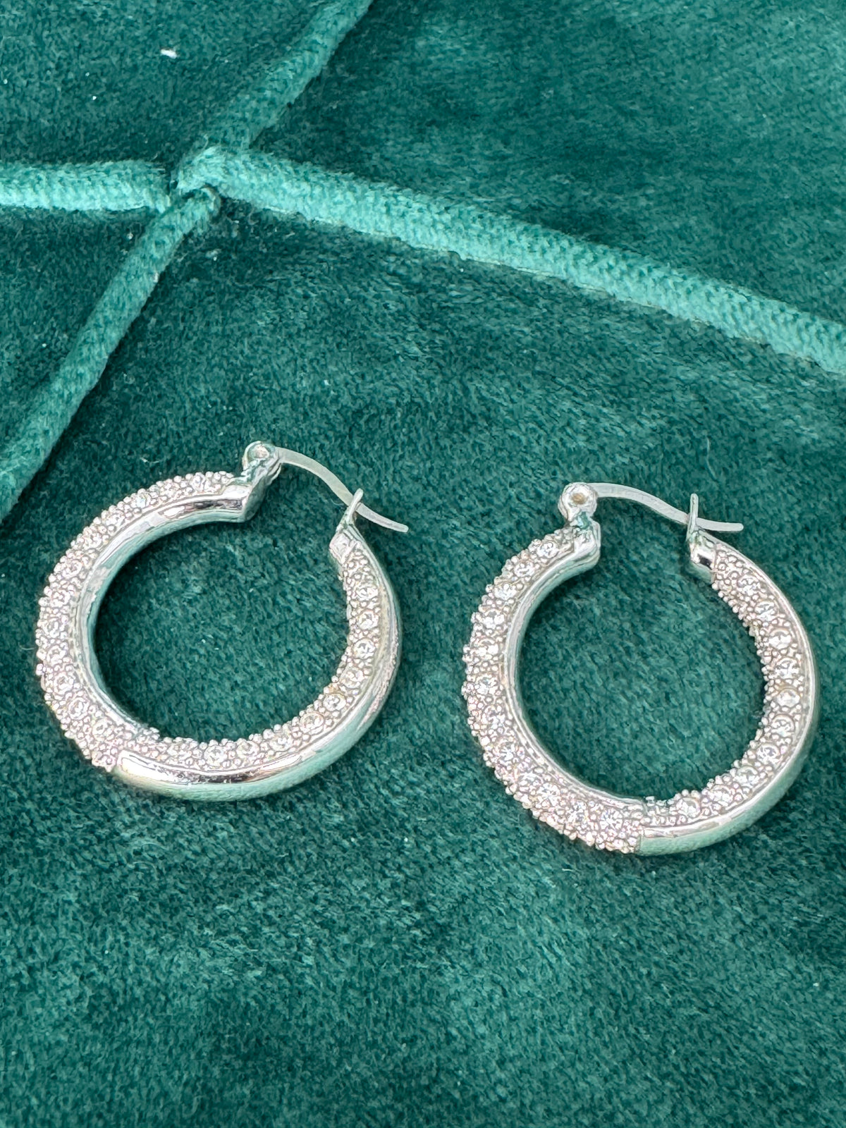 Vintage Glamour Crystal Pavé Hoop Earrings