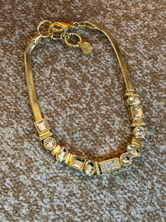 Signed Gorjana Bracelet with Sliding Crystal Accents