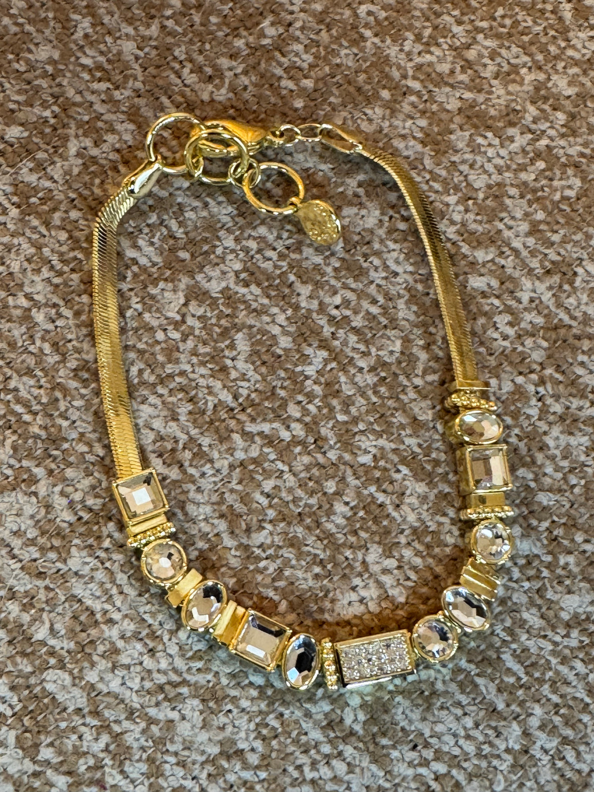 Signed Gorjana Bracelet with Sliding Crystal Accents