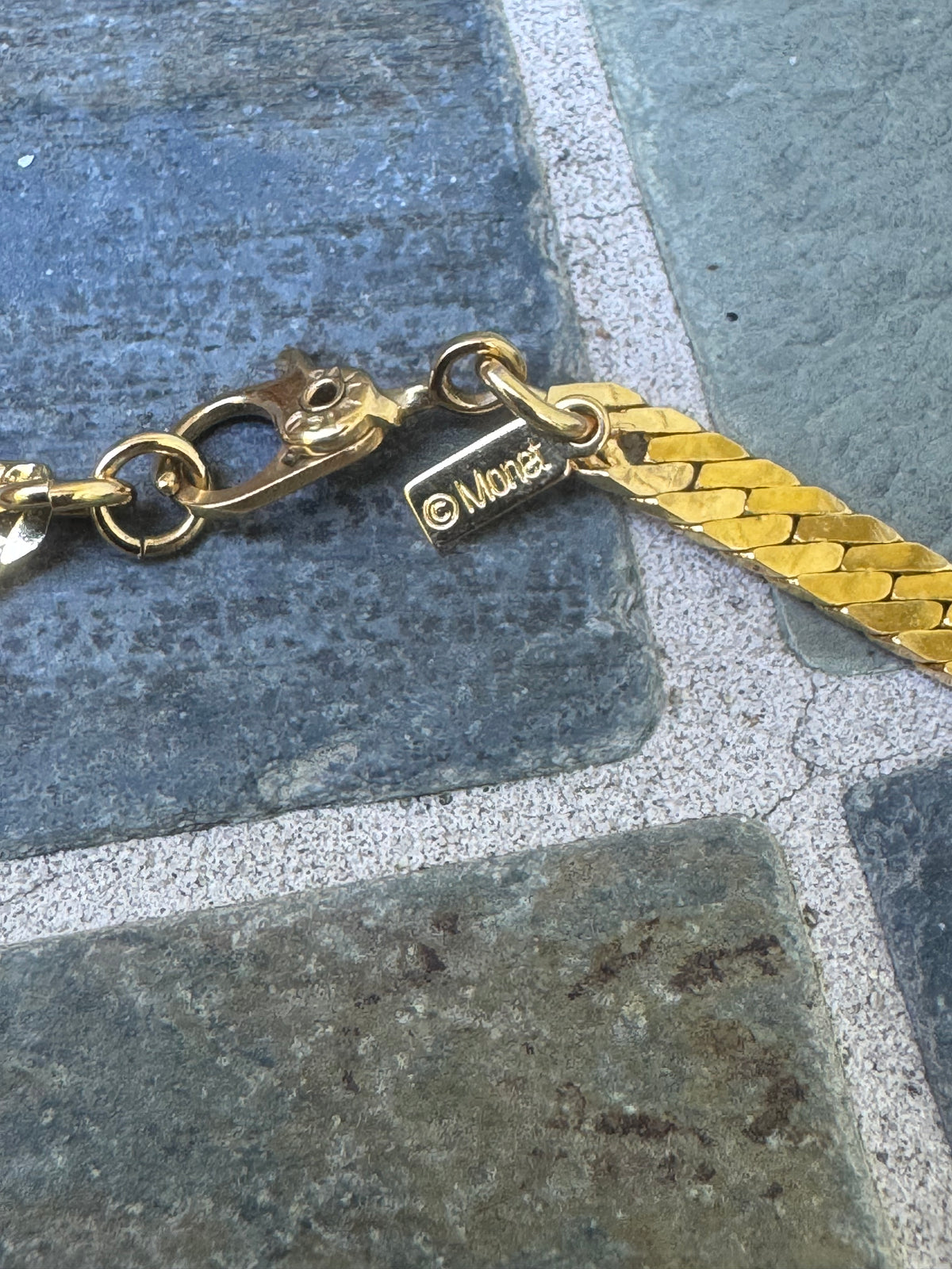 Gold Tone Signed Monet Bracelet
