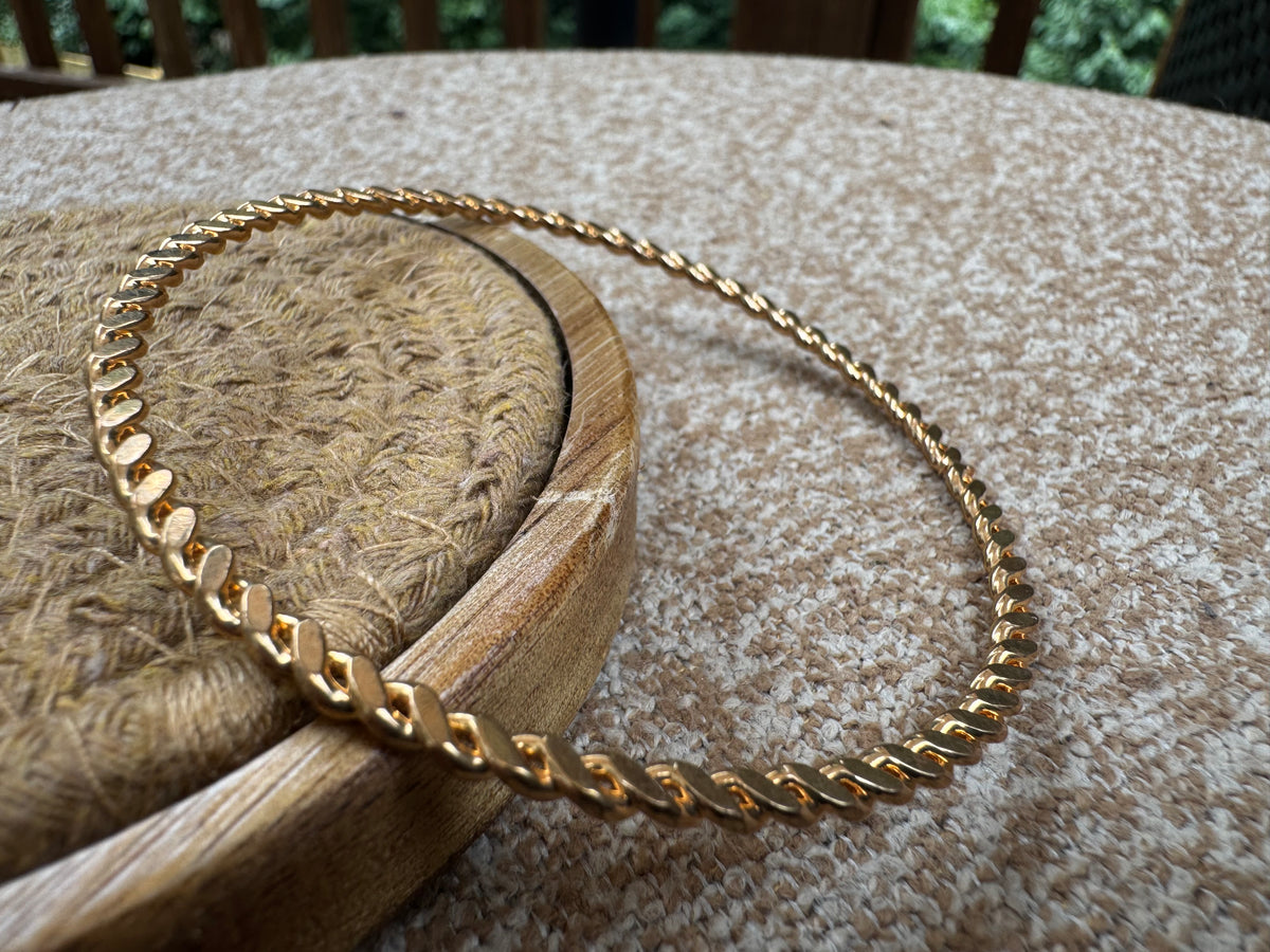 Gold Tone Link Bangle Bracelet