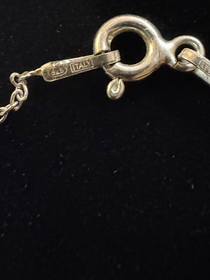 Vintage Sterling Silver Chain Dragonfly Pendant Necklace – 16"