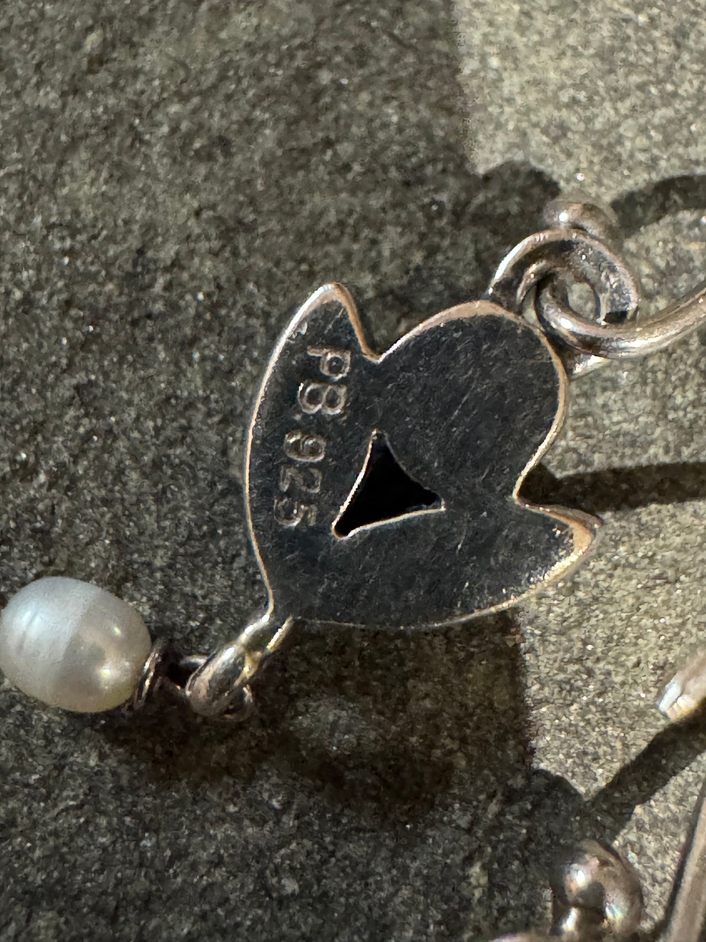 Petite Vintage Sterling Silver Amethyst & Jade Pearl Drop Earrings – Art Nouveau Inspired