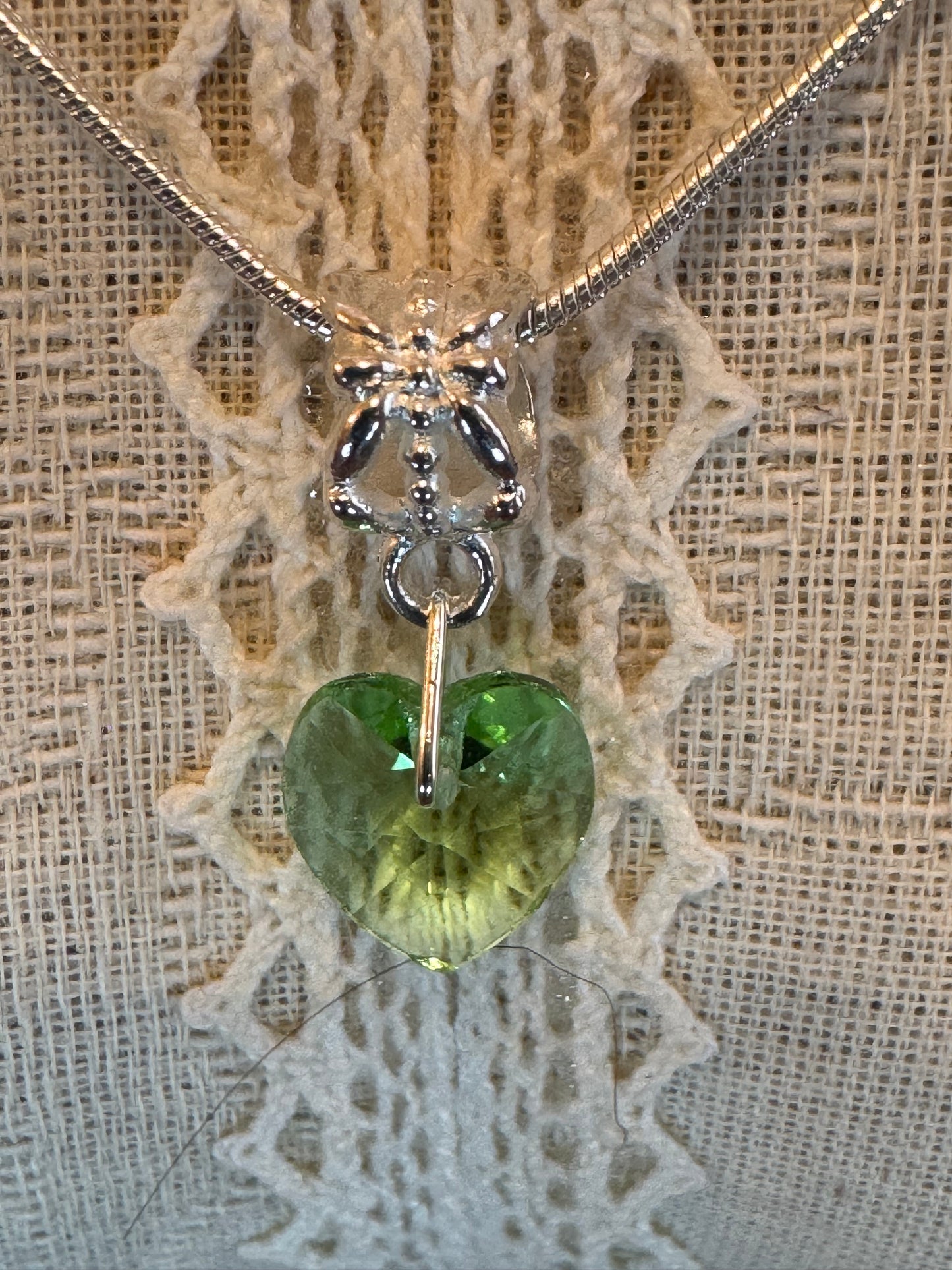 18K GP Green Heart CZ Pendant Necklace (18")