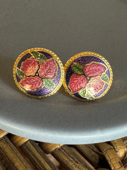 Vintage Cloisonne Earrings