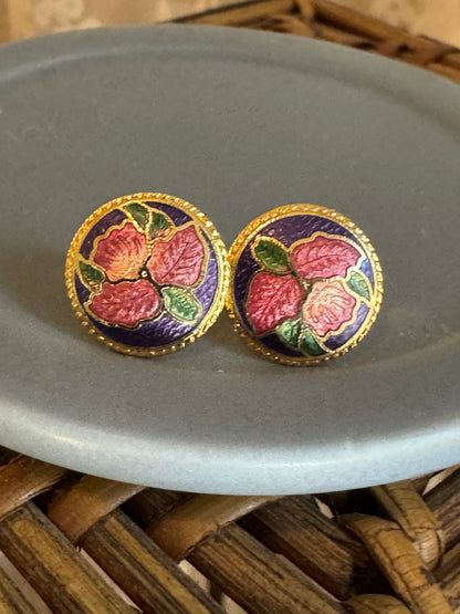 Vintage Cloisonne Earrings