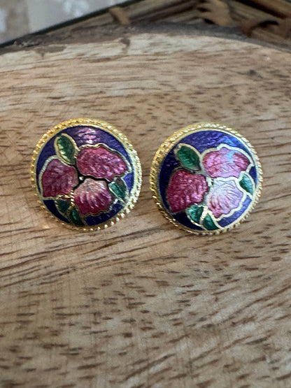 Vintage Cloisonne Earrings