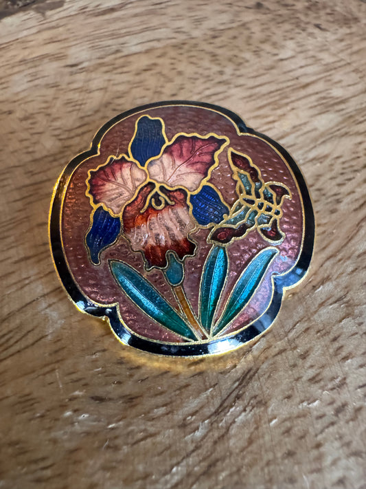 Vintage Cloisonne Enamel Brooch