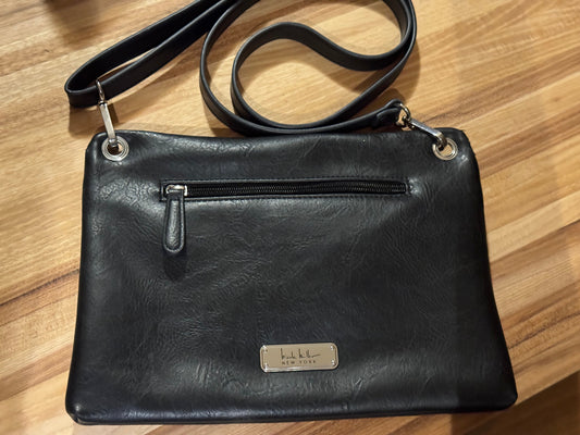 Nicole Miller New York Black Faux Leather Crossbody Bag