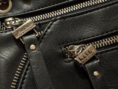 Nicole Miller New York Black Faux Leather Crossbody Bag