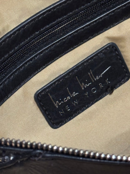 Nicole Miller New York Black Faux Leather Crossbody Bag