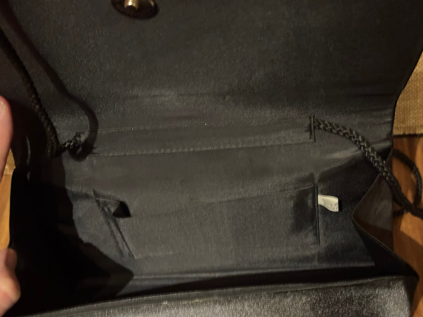 Black Embossed Floral Clutch Evening Bag