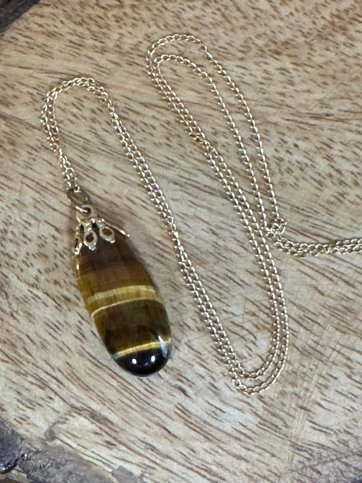 12KT Chain with Tiger's Eye Pendant