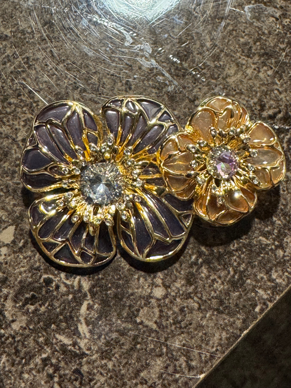 Vintage Gold Tone Signed Napier Floral Brooch