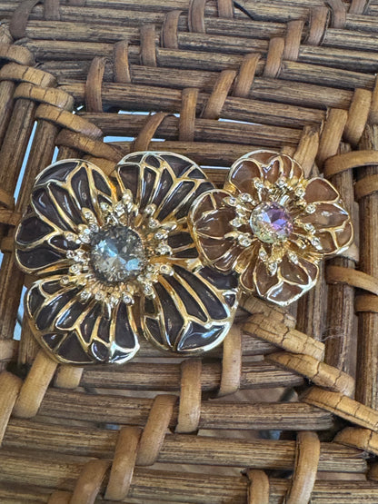 Vintage Gold Tone Signed Napier Floral Brooch