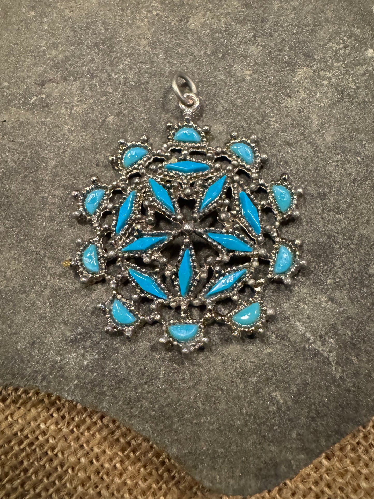 Vintage Turquoise Starburst Pendant