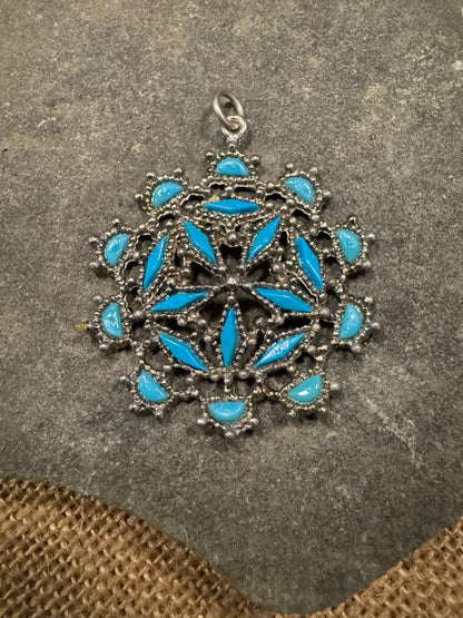 Vintage Turquoise Starburst Pendant