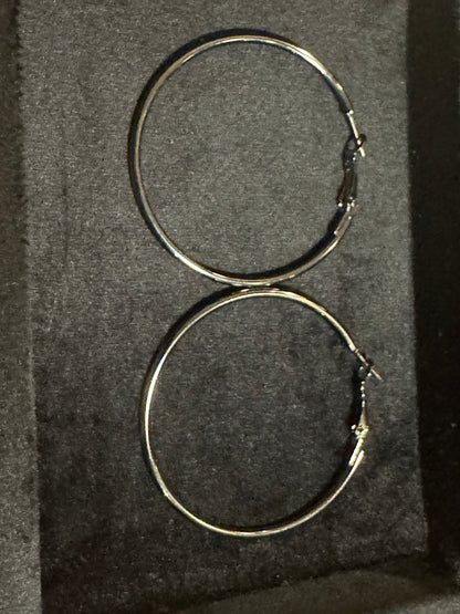 Large Stainless Steel Hoop Earrings – 2" diameter