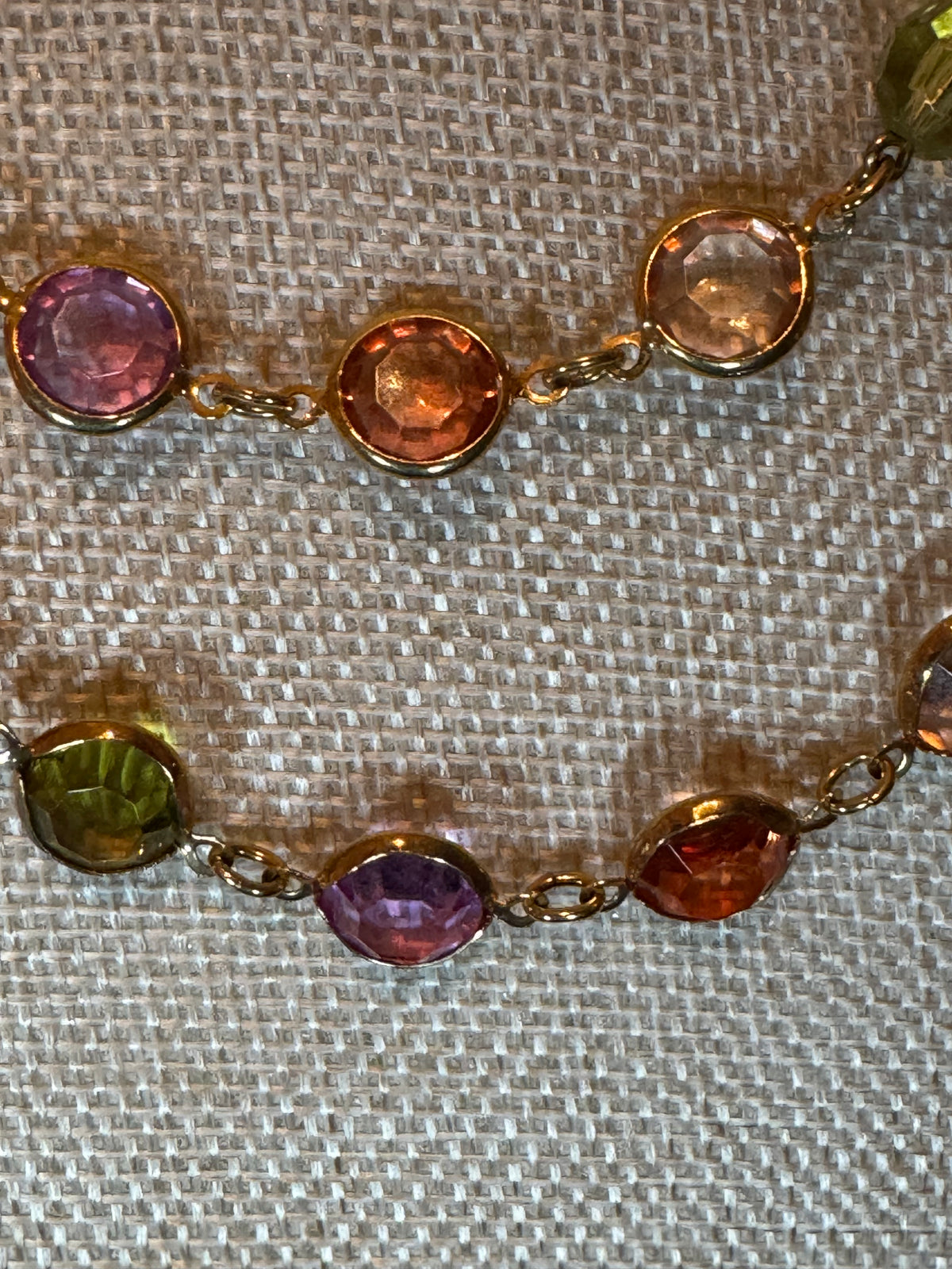 Vintage Signed Premier Designs - Sunset Glow Multi-Strand Station Necklace