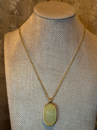 Reversable Purple & Yellow Faceted Stone Pendant Necklace