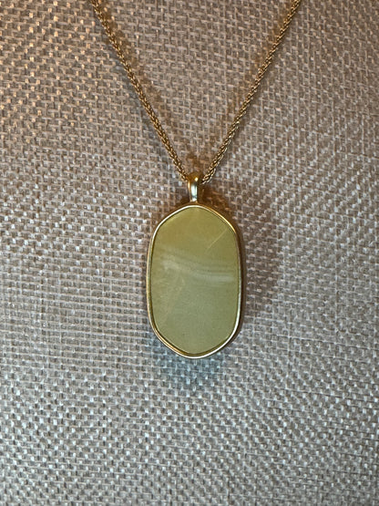 Reversable Purple & Yellow Faceted Stone Pendant Necklace