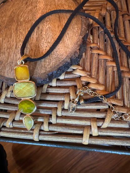 Lia Sophia Necklace with Earth-toned Faceted Stones