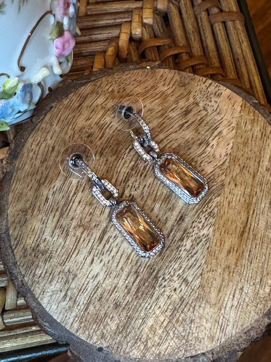 Vintage-inspired Amber Topaz Earrings