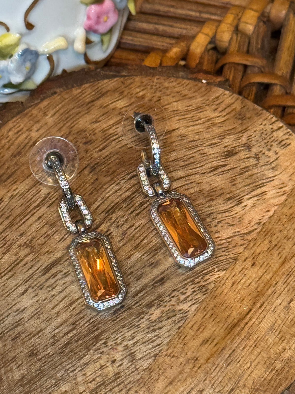 Vintage-inspired Amber Topaz Earrings