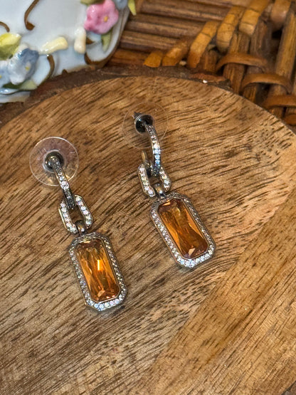 Vintage-inspired Amber Topaz Earrings
