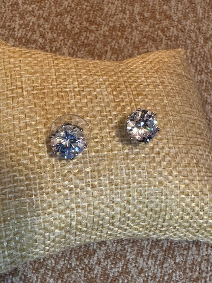 Round CZ Stud Earrings