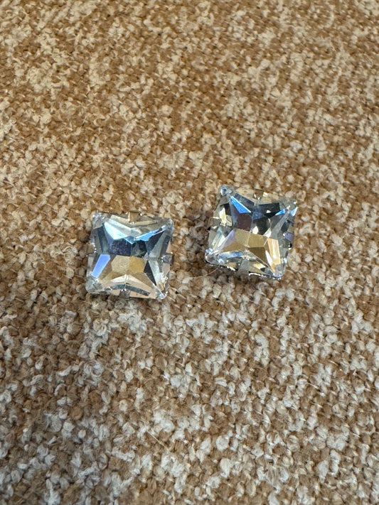 Square CZ Stud Earrings