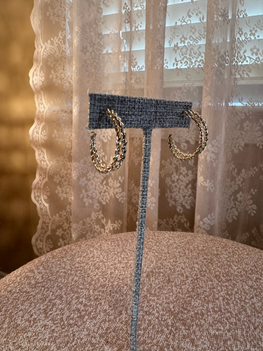 Twisted Gold Hoop Earrings