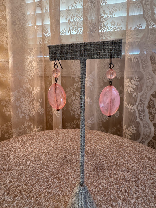 Peach Stone Dangle Earrings