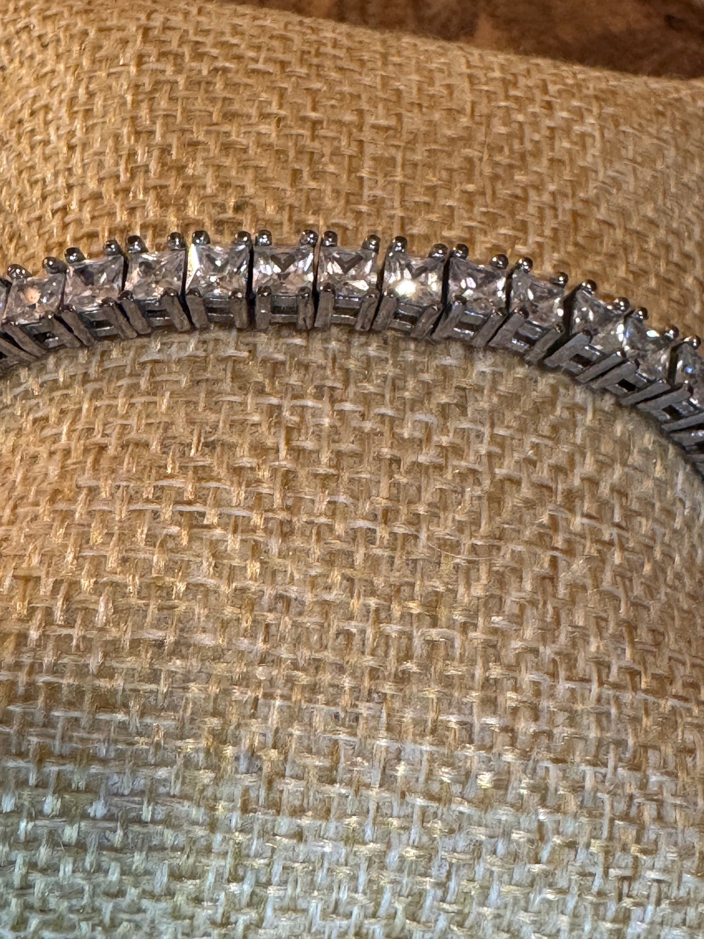 Silver-Tone Princess-Cut Tennis Bracelet – Classic Square-Cut Elegance