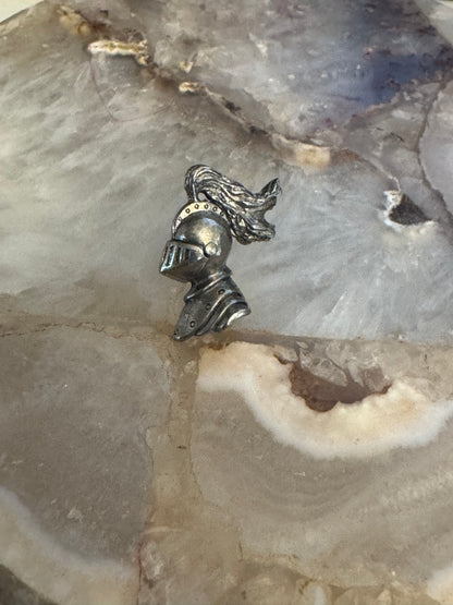Signed 727 Vintage Sterling Silver Knight Pin – Dated 1982 - Collector's Item