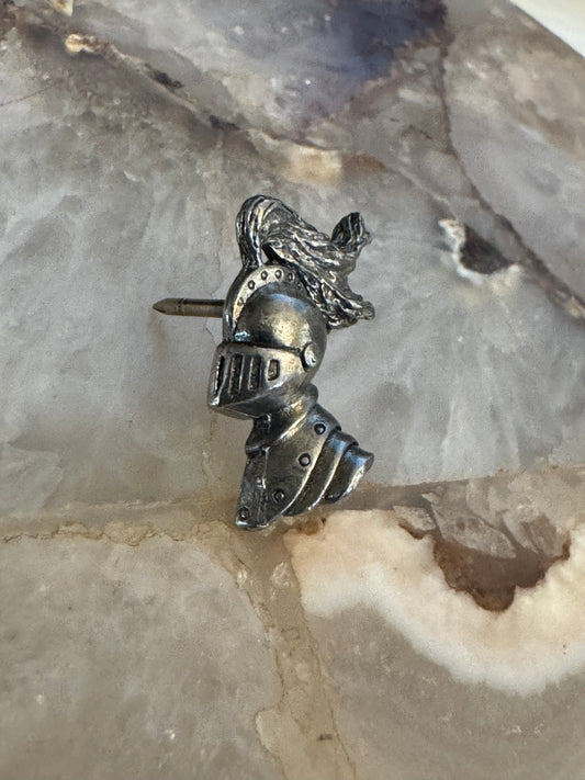 Signed 727 Vintage Sterling Silver Knight Pin – Dated 1982 - Collector's Item