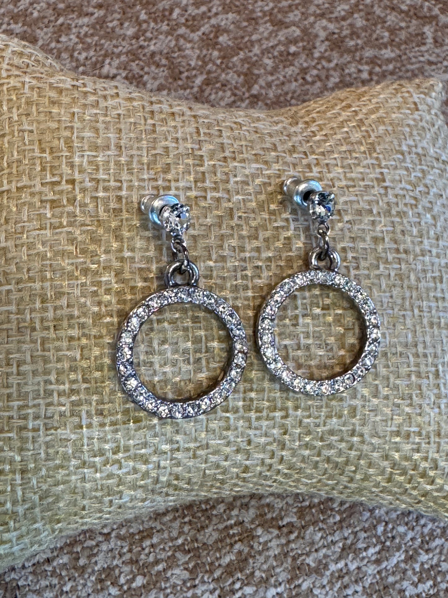Crystal Hoop and Crystal Stud Earrings