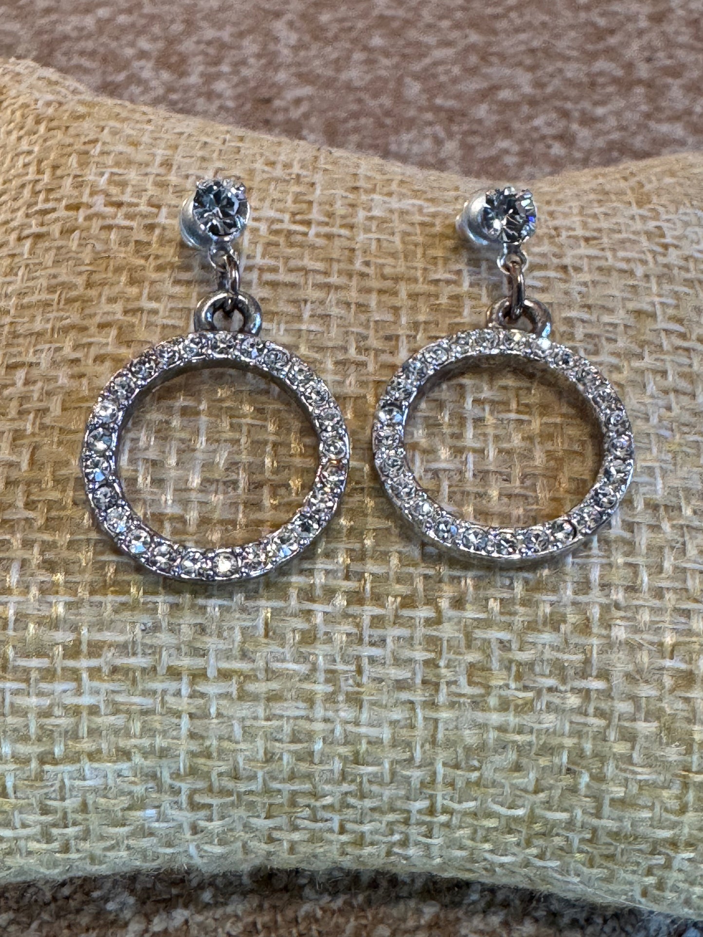 Crystal Hoop and Crystal Stud Earrings